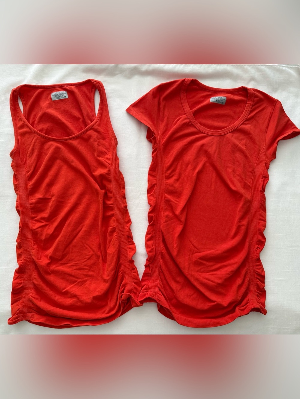 Athleta Women's Pure Ruched Sides Organic Cotton T-Shirt and Tank Orange Size XS - Picture 1 of 12